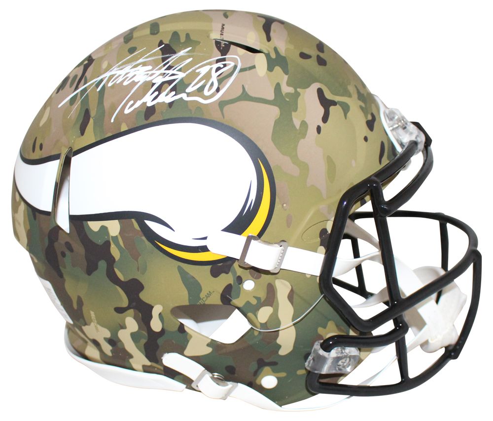 Adrian Peterson Signed Minnesota Vikings Authentic Camo Helmet BAS