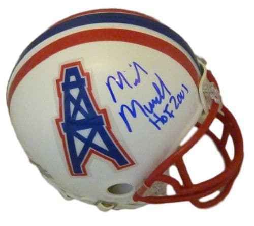 Mike Munchak Autographed Houston Oilers Mini Helmet w/HOF 01 &amp; JSA