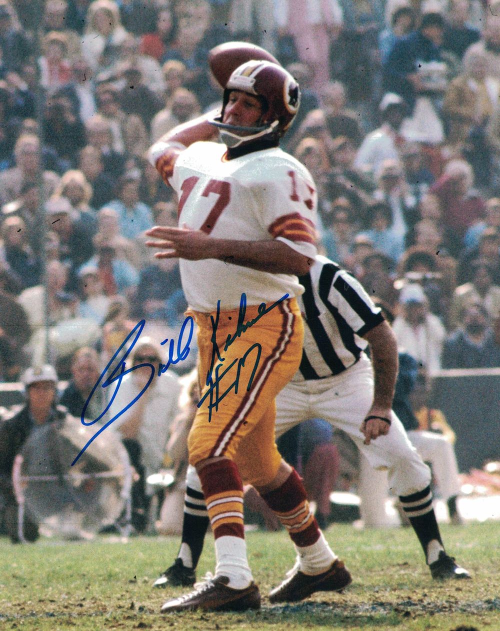 Billy Kilmer Autographed/Signed Washington Redskins 8x10 Photo