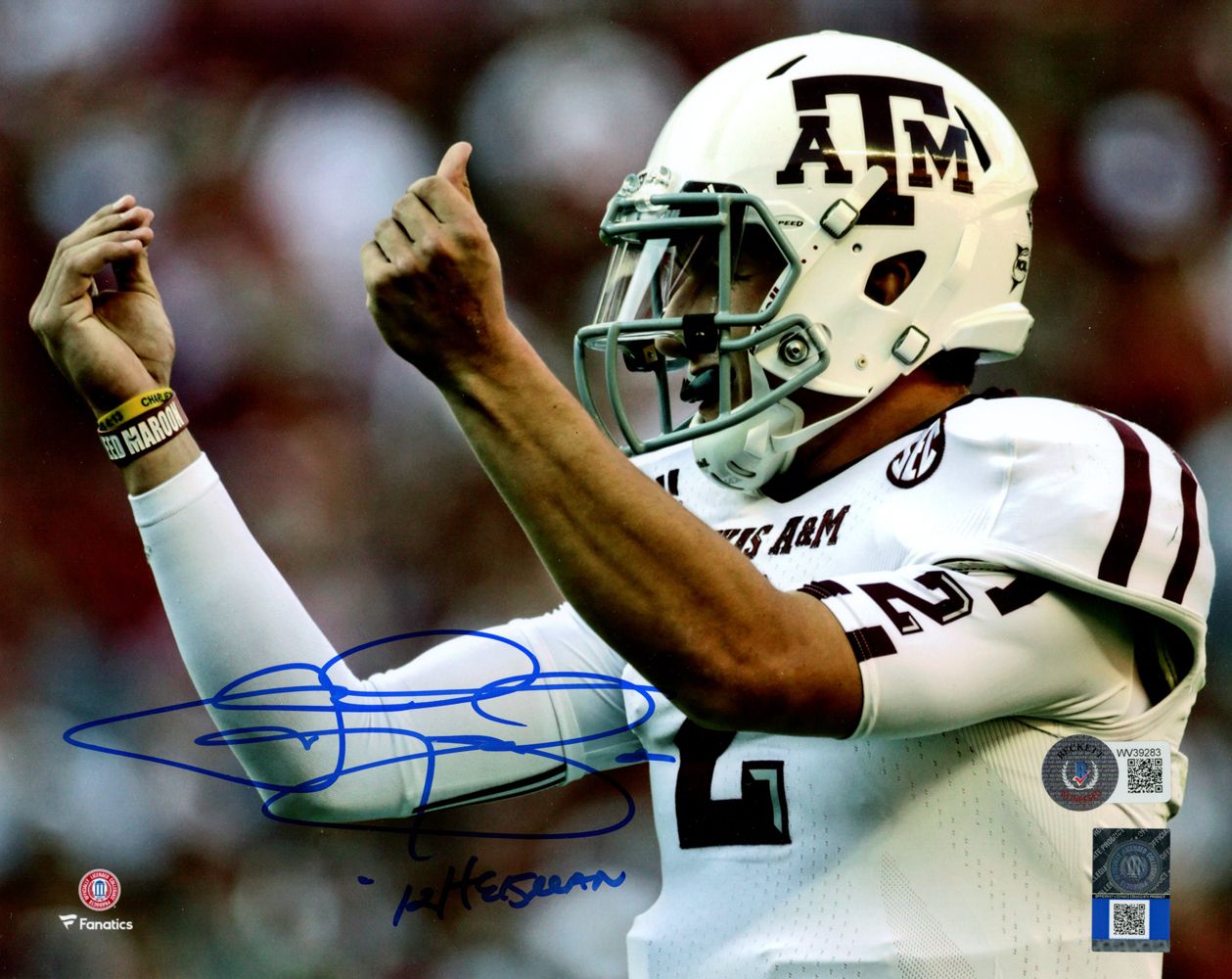 Johnny Manziel Autographed/Signed Texas A&amp;M Aggies 8x10 Photo Beckett