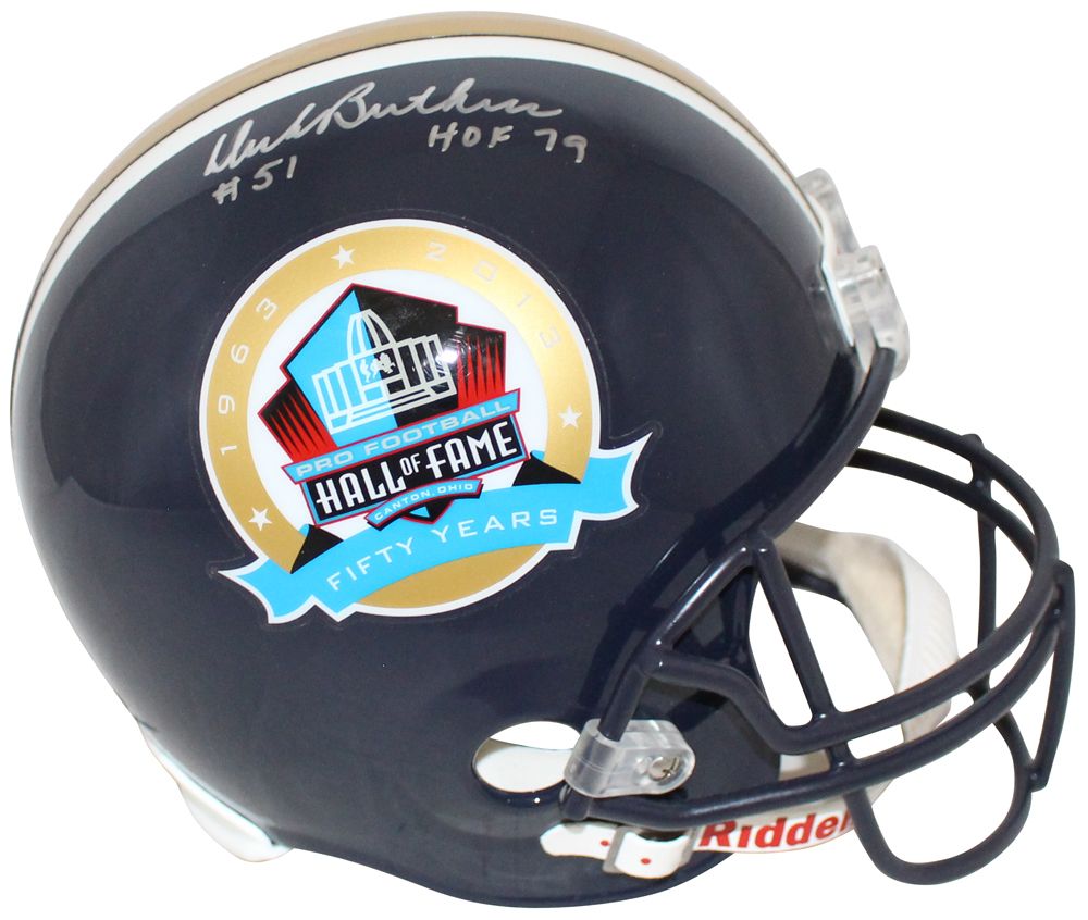 Dick Butkus Autographed F/S Hall Of Fame 50 Years Helmet HOF JSA