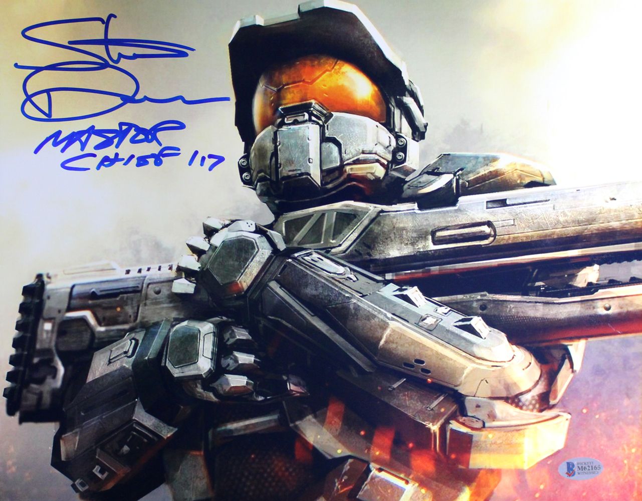 Steve Downes Autographed Halo 11x14 Photo Master Chief BAS