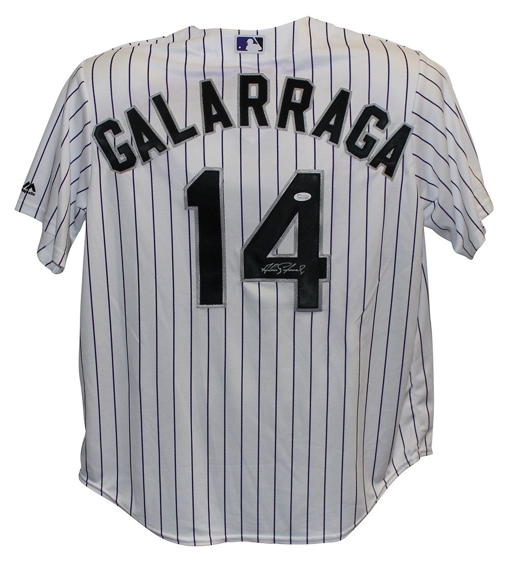 Andres Galarraga Signed Colorado Rockies Majestic White XL Jersey JSA