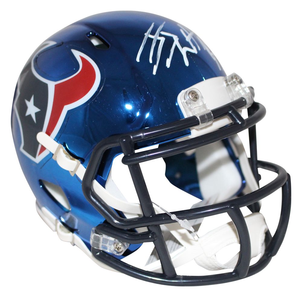 JJ Watt Autographed/Signed Houston Texans Chrome Mini Helmet JSA