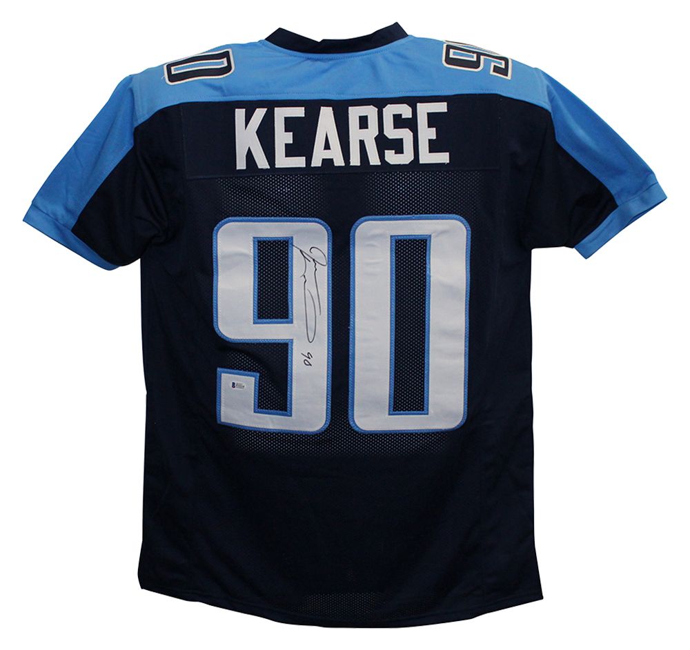 Jevon Kearse Autographed/Signed Tennessee Titans Blue XL Jersey BAS