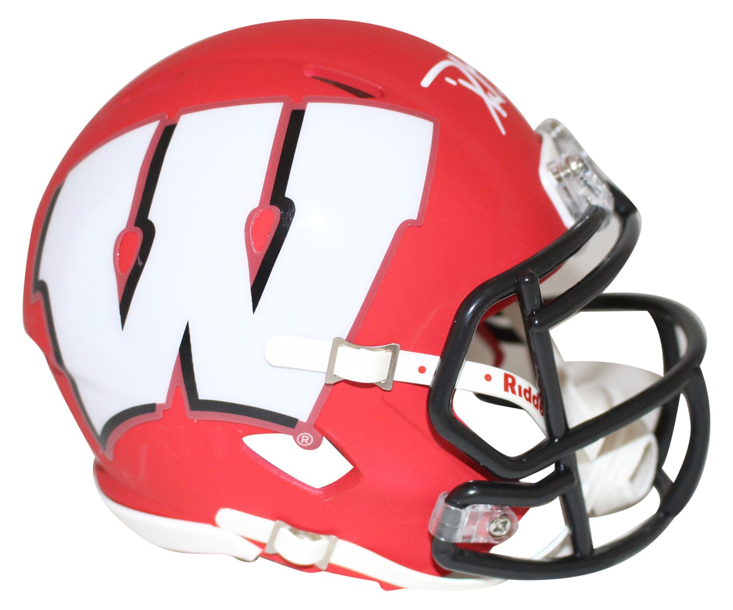 Derek Watt Autographed/Signed Wisconsin Badgers AMP Mini Helmet JSA