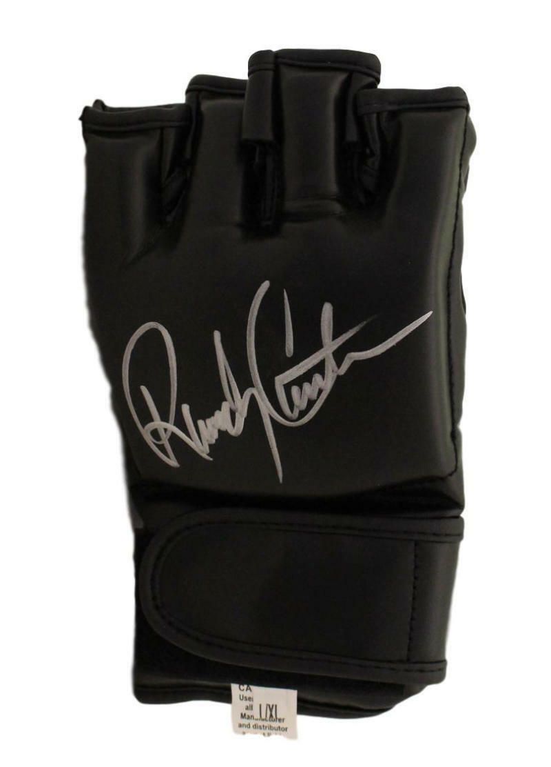 Randy Couture Autographed UFC Black Left Handed Glove BAS