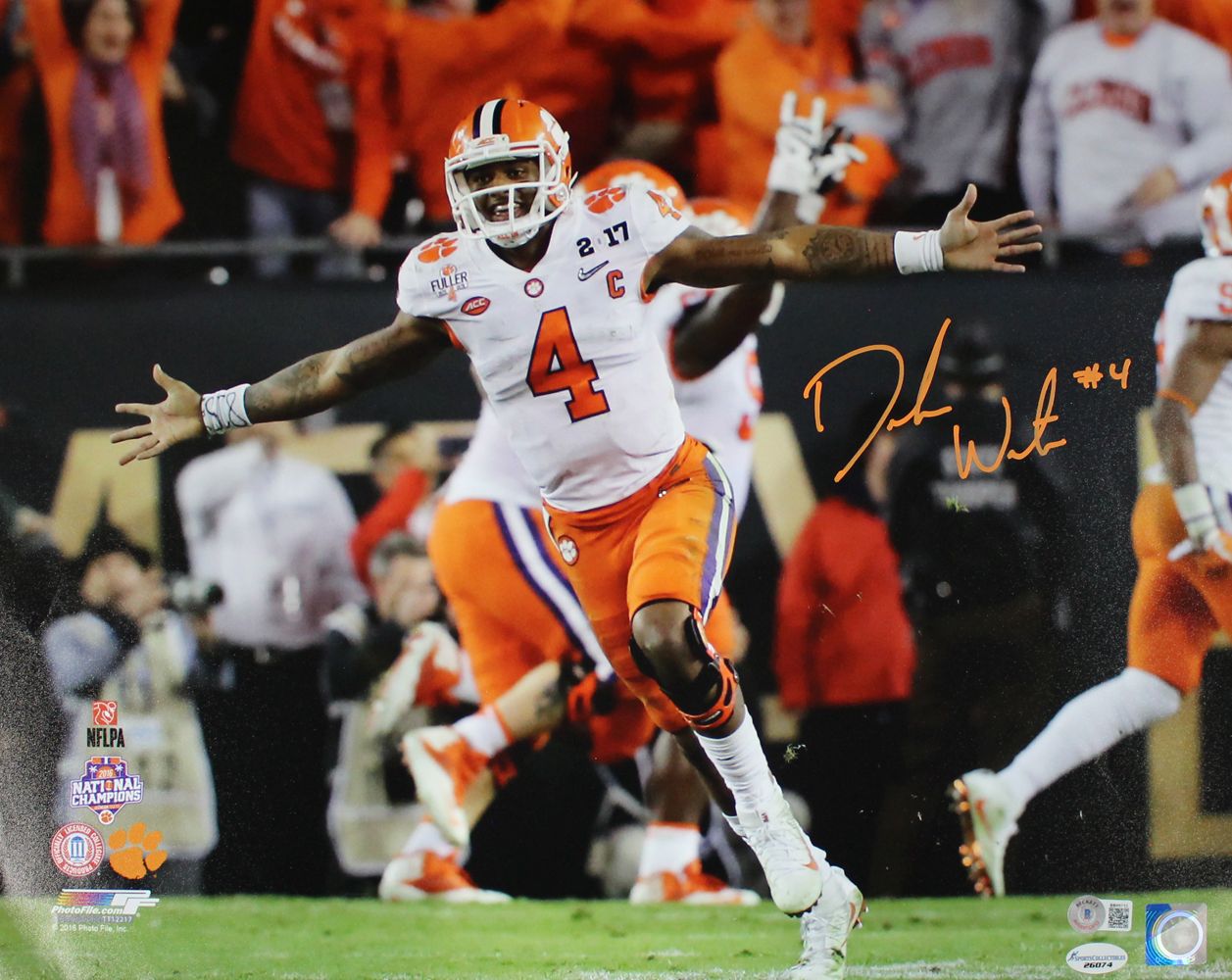 Deshaun Watson Autographed/Signed Clemson Tigers 16x20 Photo Beckett