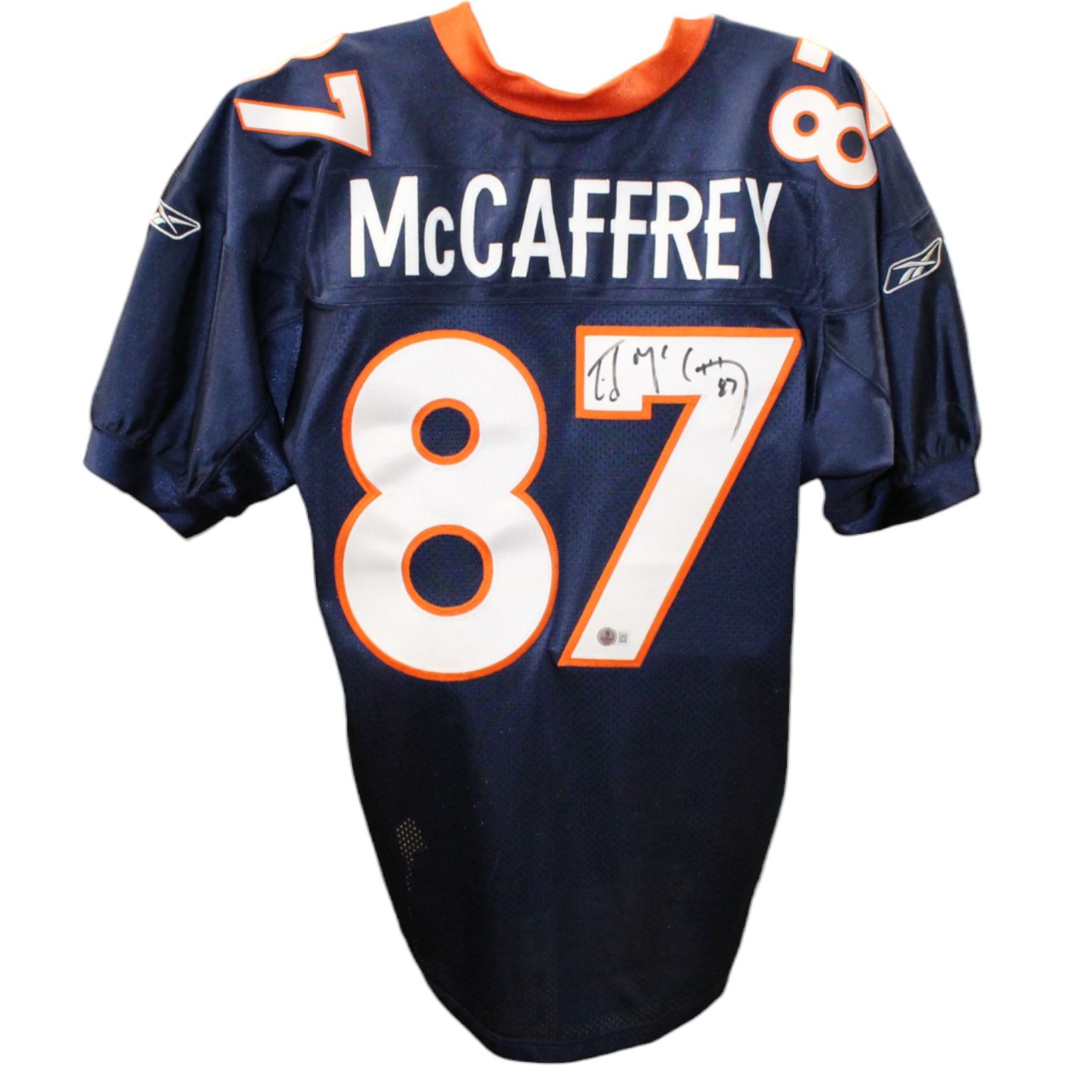 Ed McCaffrey Signed Denver Broncos Reebok 52 Blue Jersey BAS 45066