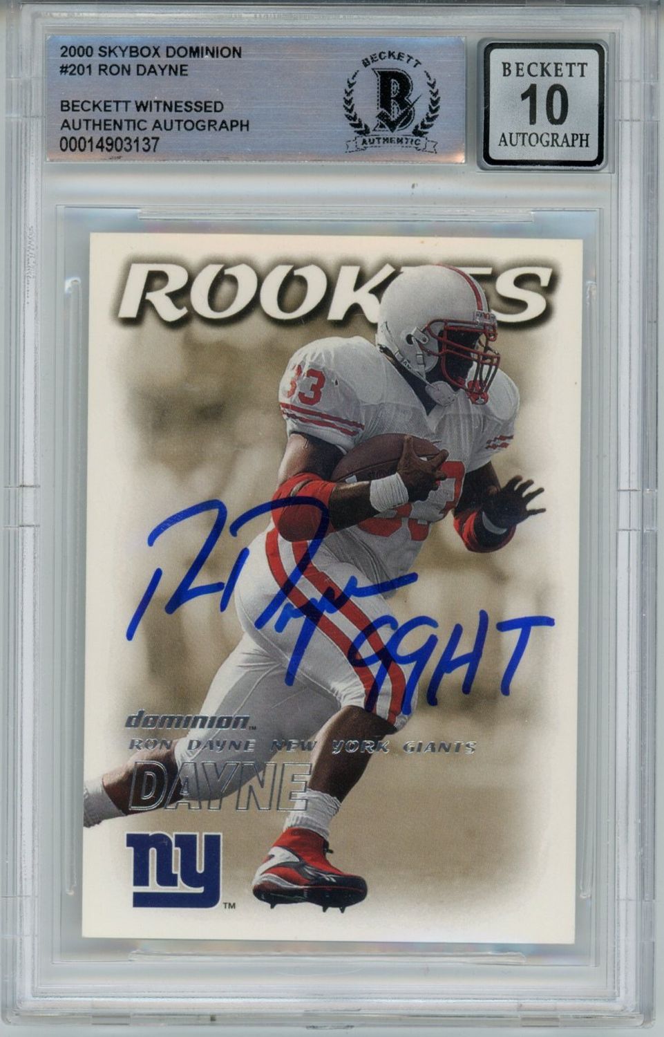 Ron Dayne Signed Wisconsin Badgers 2000 Pacific #155 Beckett