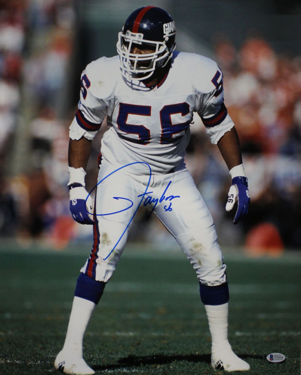 Lawrence Taylor Autographed/Signed New York Giants 16x20 Photo BAS