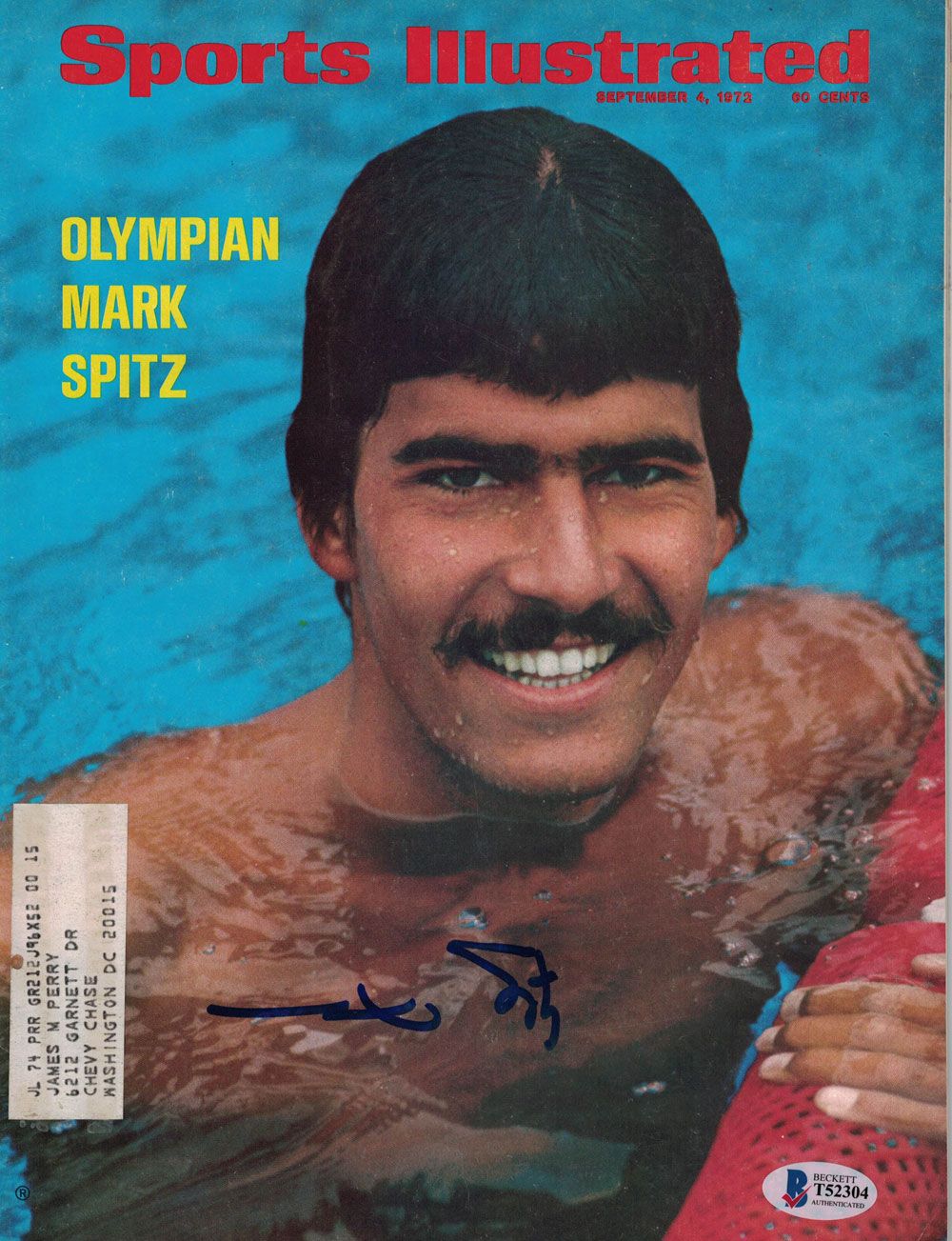 Mark Spitz Autographed USA Swimming 1972 Sports Illustrated Magazine BAS