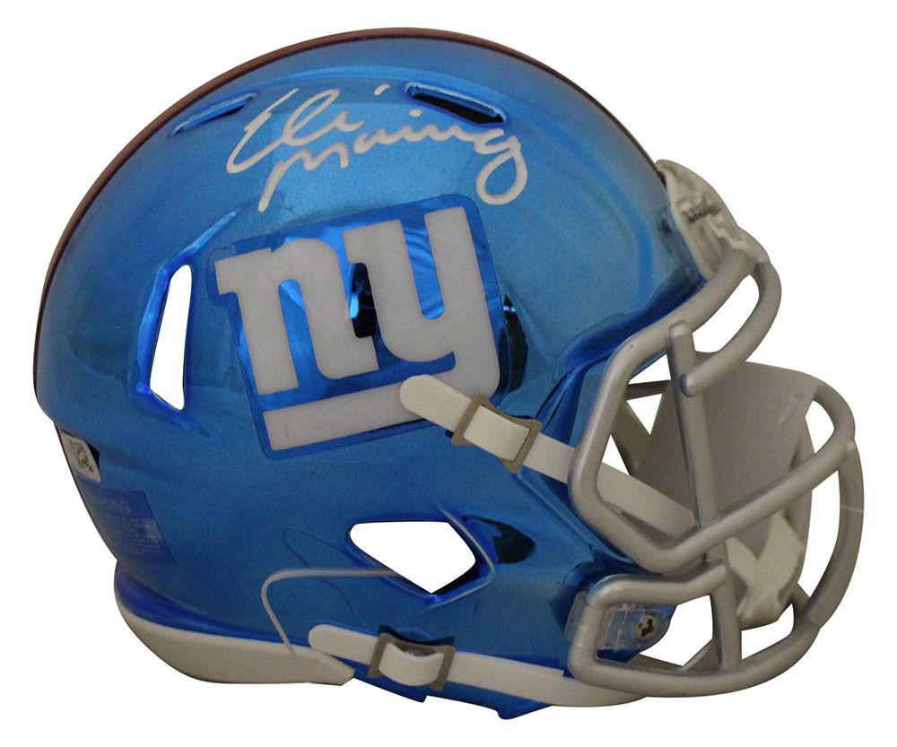 Eli Manning Autographed/Signed New York Giants Chrome Mini Helmet FAN