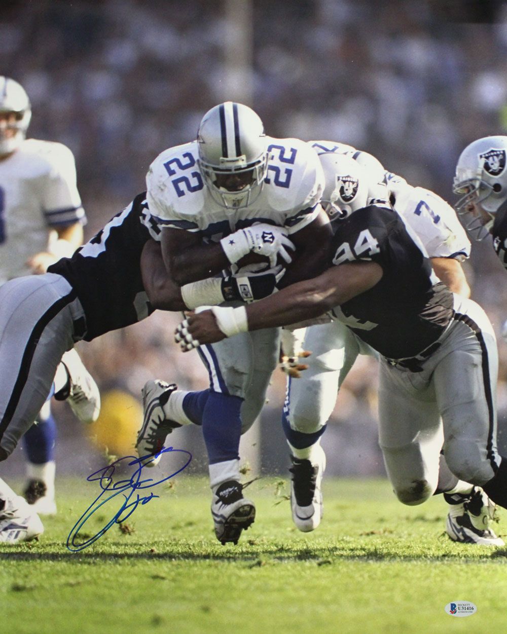 Emmitt Smith Autographed/Signed Dallas Cowboys 16x20 Photo BAS