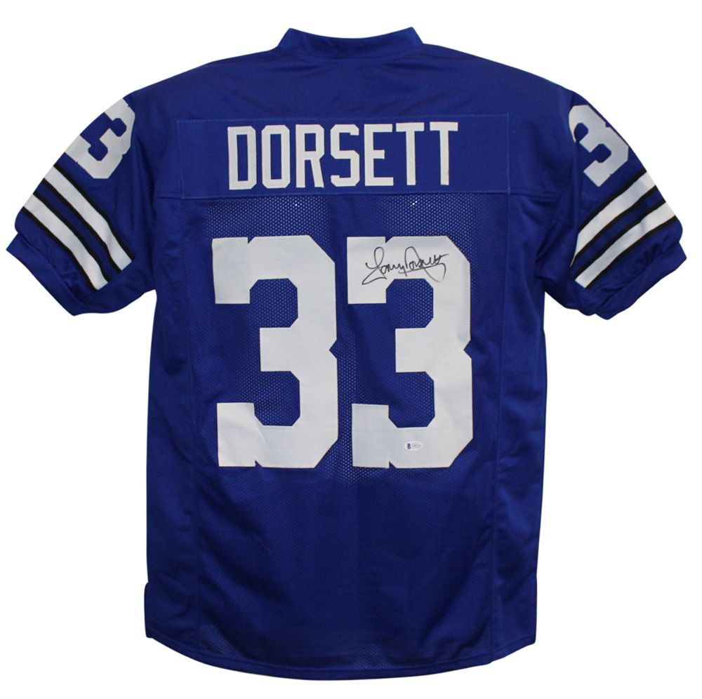 Tony Dorsett Autographed/Signed Pro Style Blue XL Jersey BAS