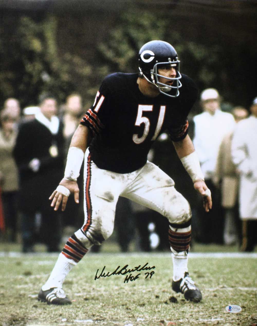 Dick Butkus Autographed/Signed Chicago Bears 16x20 Photo HOF BAS