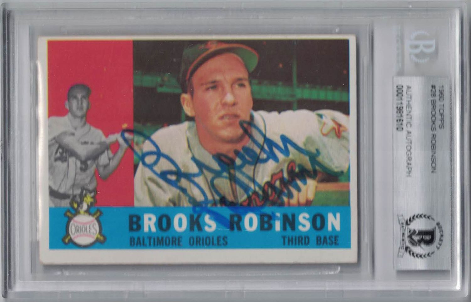 Brooks Robinson Signed Baltimore Orioles 1960 Topps #28 Trading Card BAS