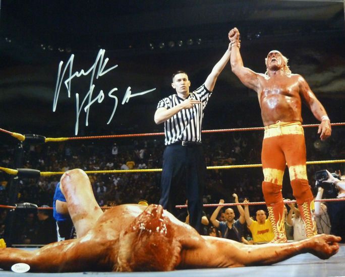 Hulk Hogan Autographed 16x20 Photo (w/Rick Flair) &amp; JSA