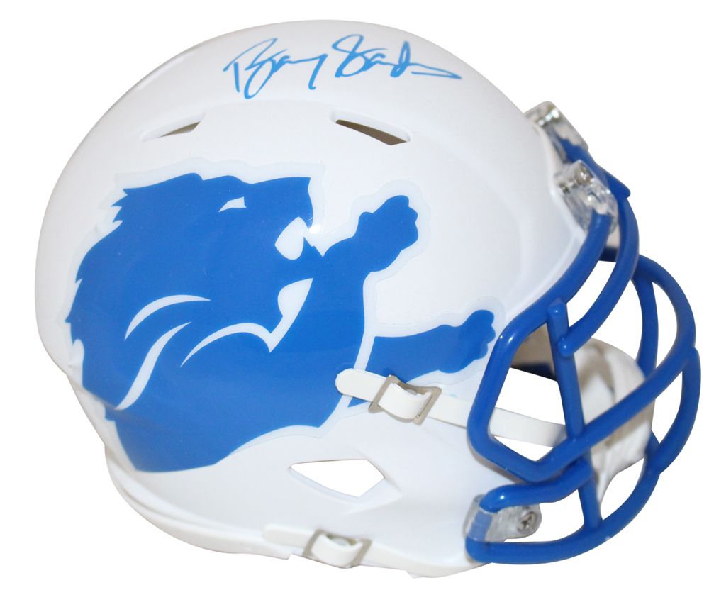 Barry Sanders Autographed/Signed Detroit Lions AMP Mini Helmet BAS