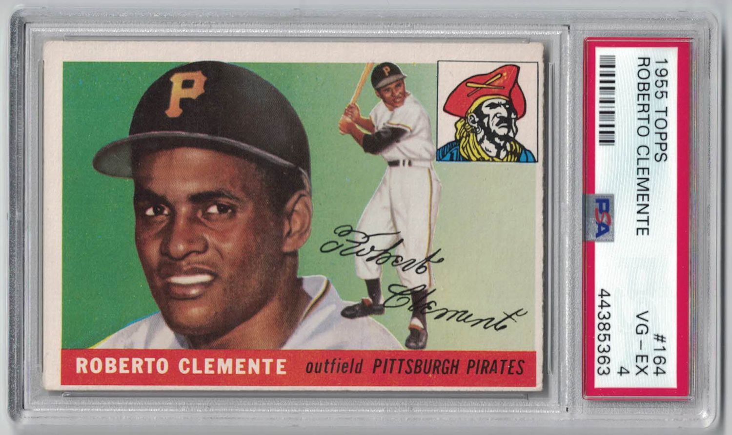 Roberto Clemente 1955 Topps 164 Pittsburgh Pirates PSA VG EX 4 Rookie Card