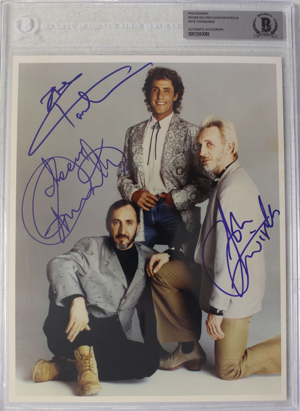 The Who Roger Daltrey, PeteTownshend, Entwistle Signed 8x10 Photo BAS