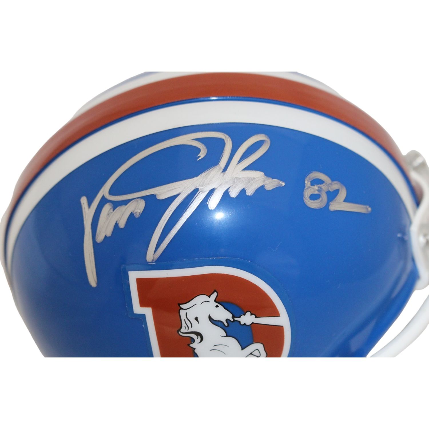 Vance Johnson Autographed Denver Broncos VSR4 75-96 Mini Helmet BAS 44134
