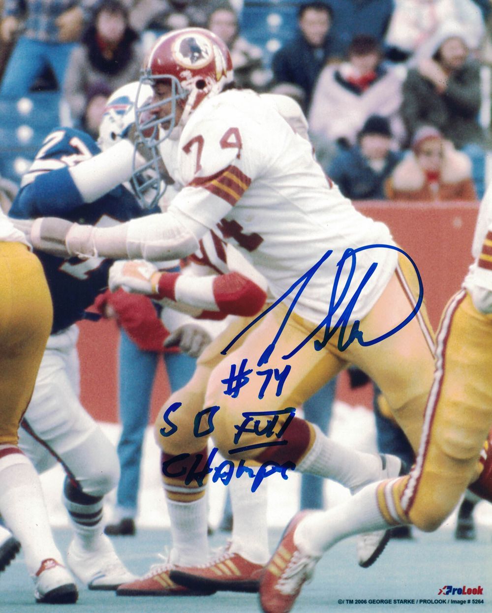 George Starke Autographed Washington Redskins 8x10 Photo SB Champs