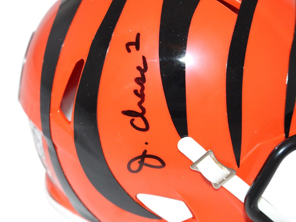 JaMarr Chase Autographed Cincinnati Bengals Mini Helmet BAS