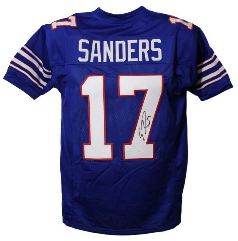 Emmanuel Sanders Autographed SMU Mustangs Blue XL Jersey JSA