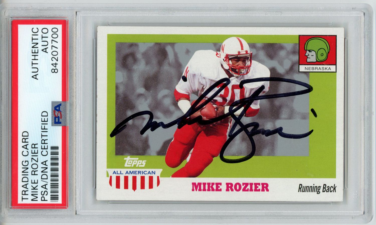 Mike Rozier Autographed 2005 Topps All American Trading Card PSA Slab
