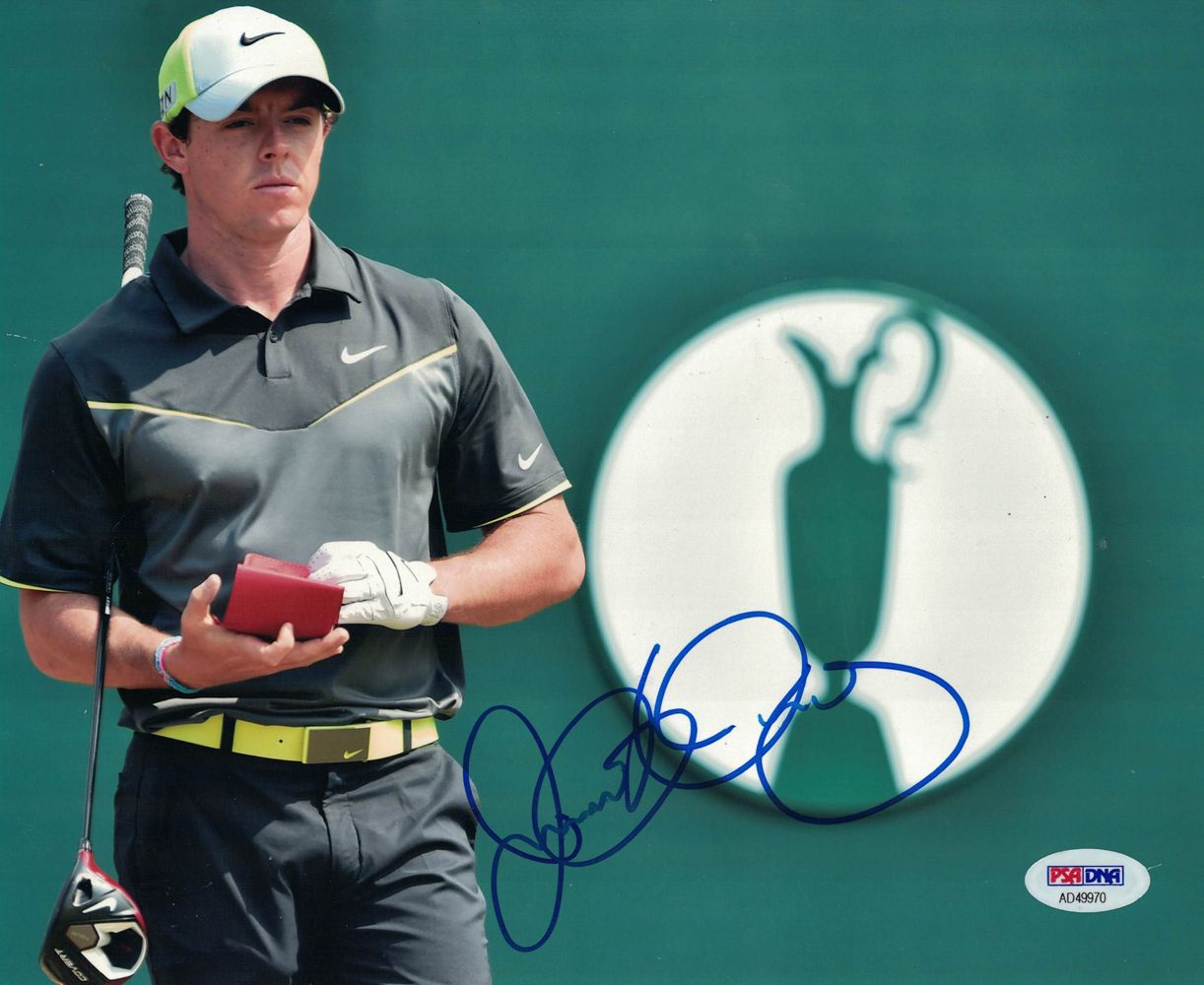 Rory Mcilroy Autographed/Signed PGA Tour Golf 8x10 Photo The Open PSA