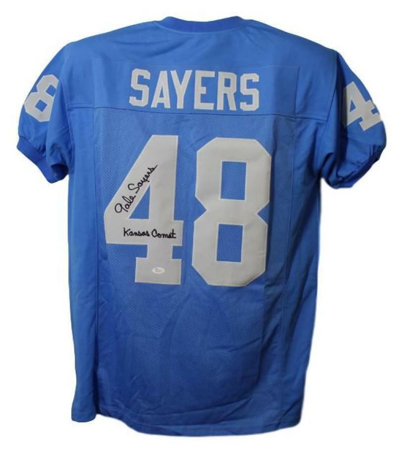 Gale Sayers Autographed Kansas Jayhawks Size XL Jersey Kansas Comet JSA