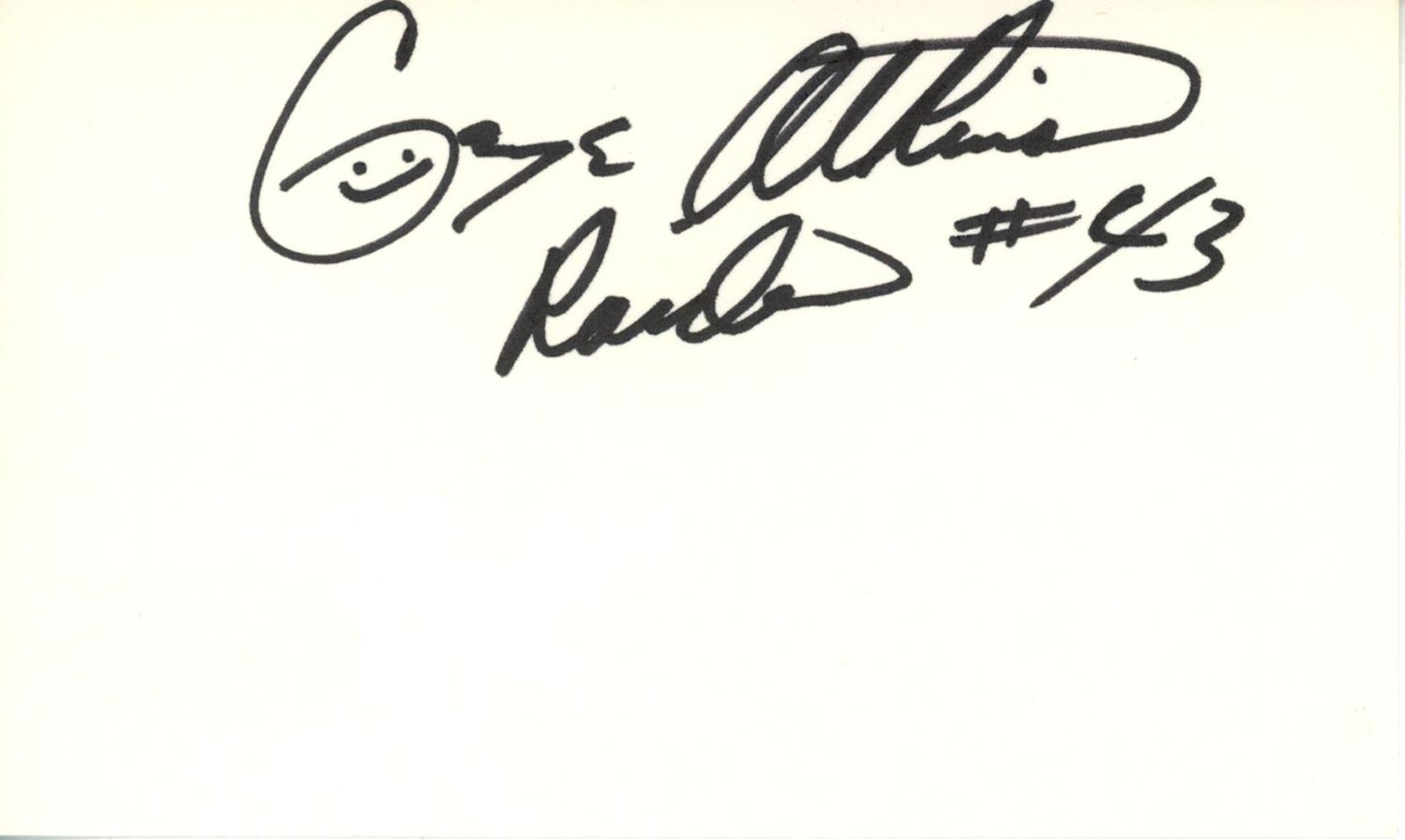 George Atkinson Autographed Oakland Raiders Index Card Beckett 45348