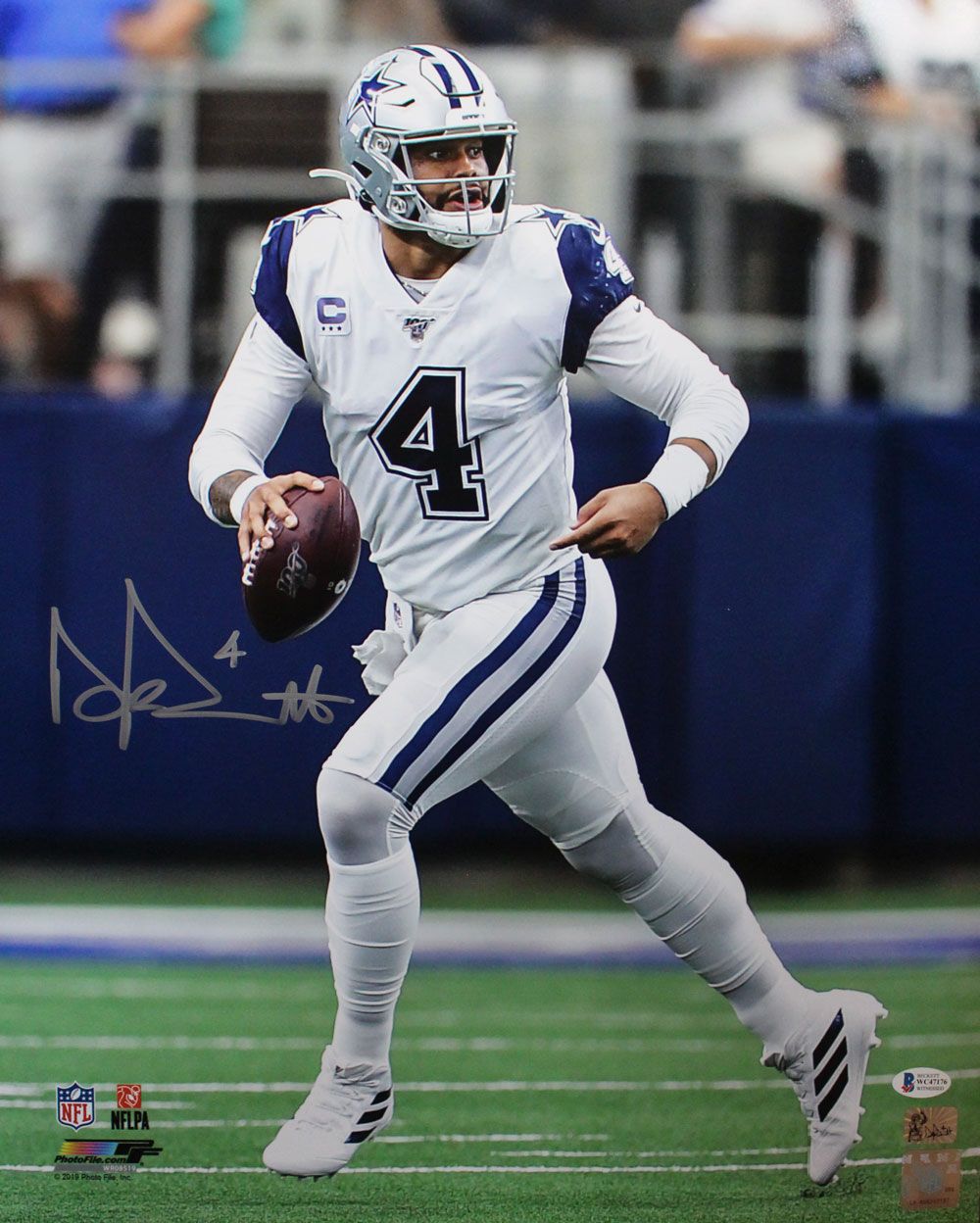 Dak Prescott Autographed/Signed Dallas Cowboys 16x20 Photo BAS PF