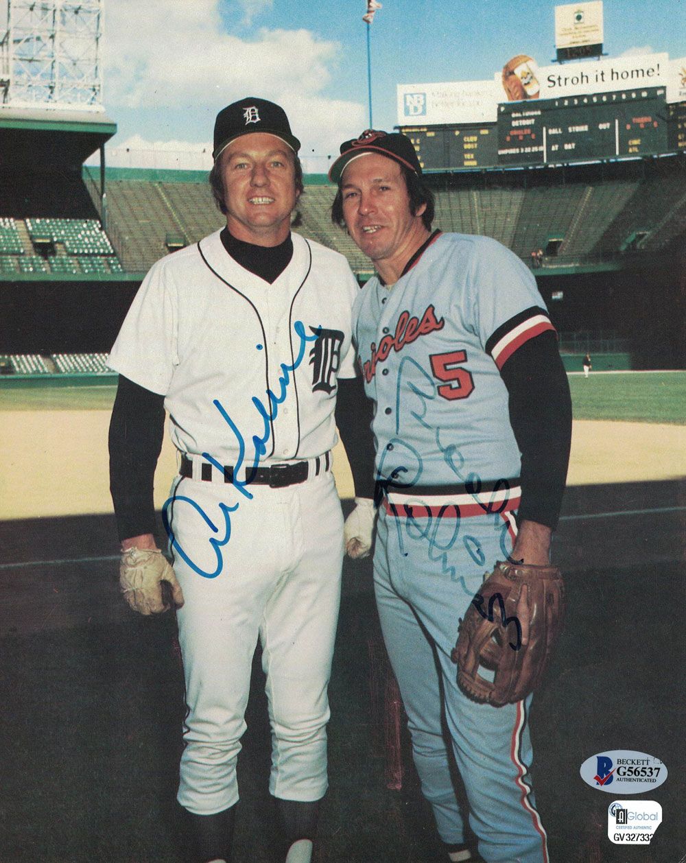 Al Kaline &amp; Brooks Robinson Autographed Orioles/Tigers 8x10 Photo BAS