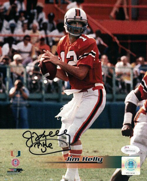 Jim Kelly Autographed Miami Hurricanes 8x10 Photo The U JSA