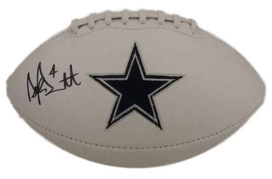Dak Prescott Autographed Dallas Cowboys White Logo Football JSA
