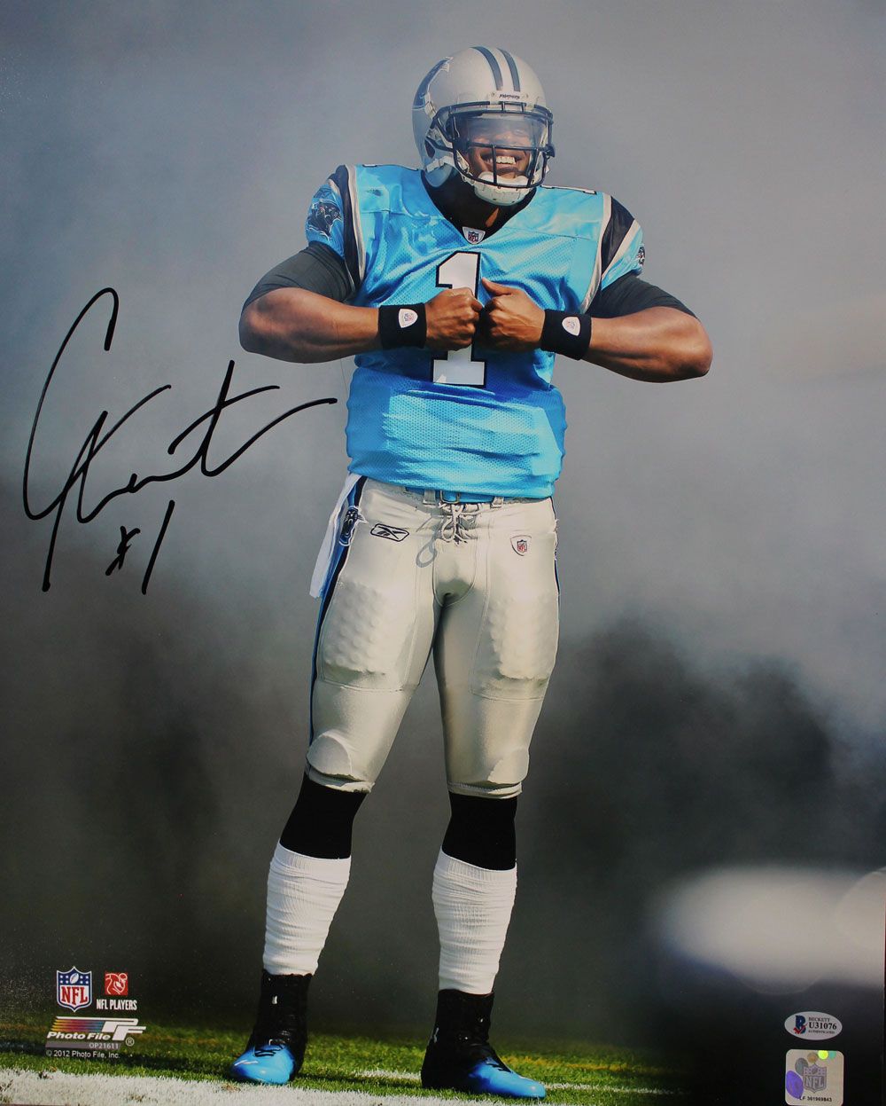 Cam Newton Autographed/Signed Carolina Panthers 16x20 Photo BAS PF