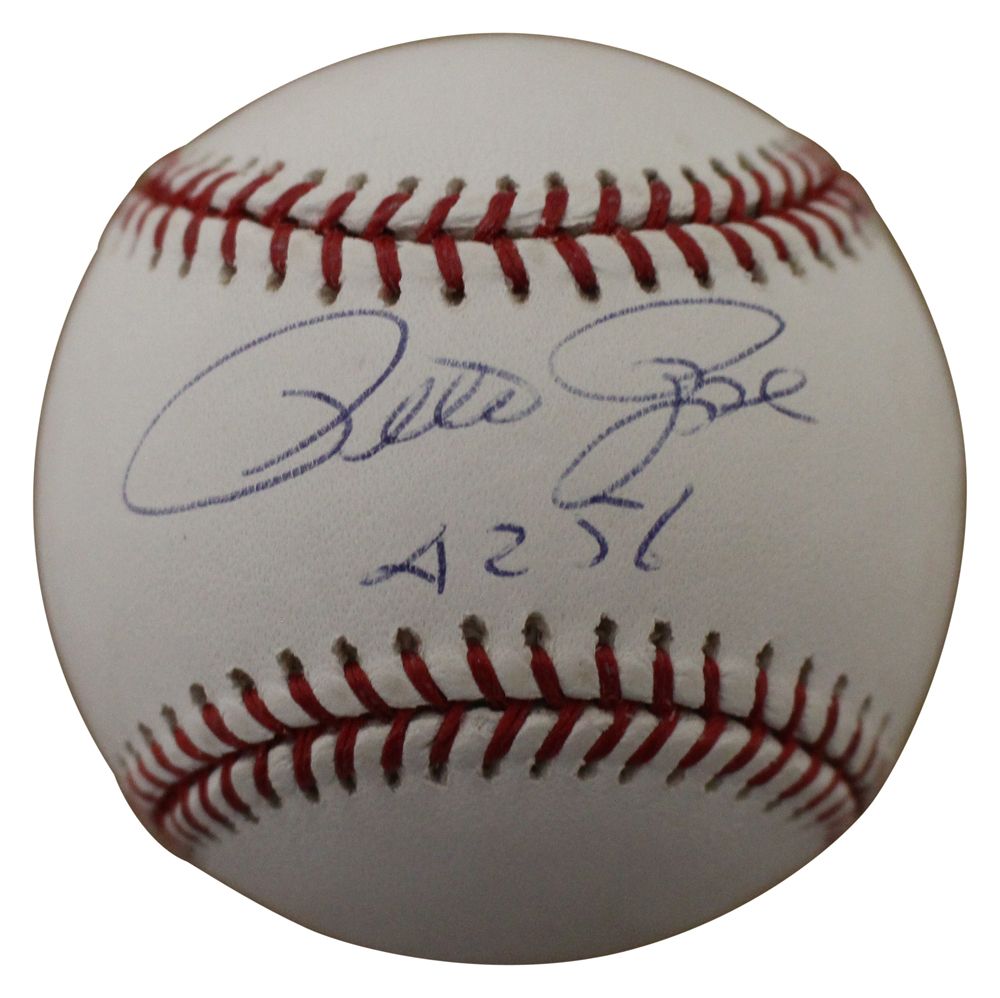 Pete Rose Autographed Cincinnati Reds National League Baseball 4256 BAS