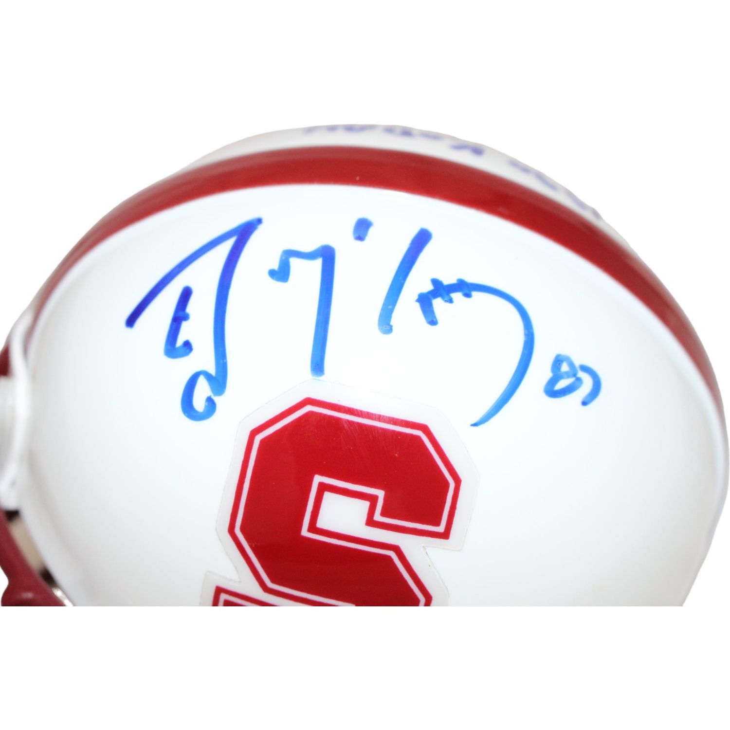 Ed McCaffrey Signed Stanford Cardinal VSR4 Auth Mini Helmet 2 Insc BAS 44161