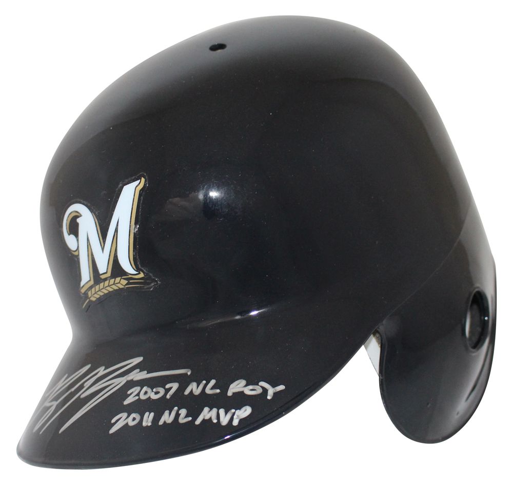 Ryan Braun Autographed Milwaukee Brewers Batting Helmet ROY/MVP BAS