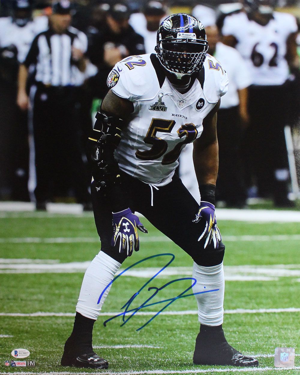 Ray Lewis Autographed/Signed Baltimore Ravens SB XLVII 16x20 Photo BAS