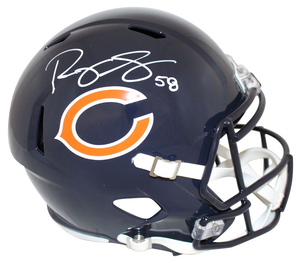 Roquan Smith Autographed/Signed Chicago Bears F/S Speed Helmet BAS