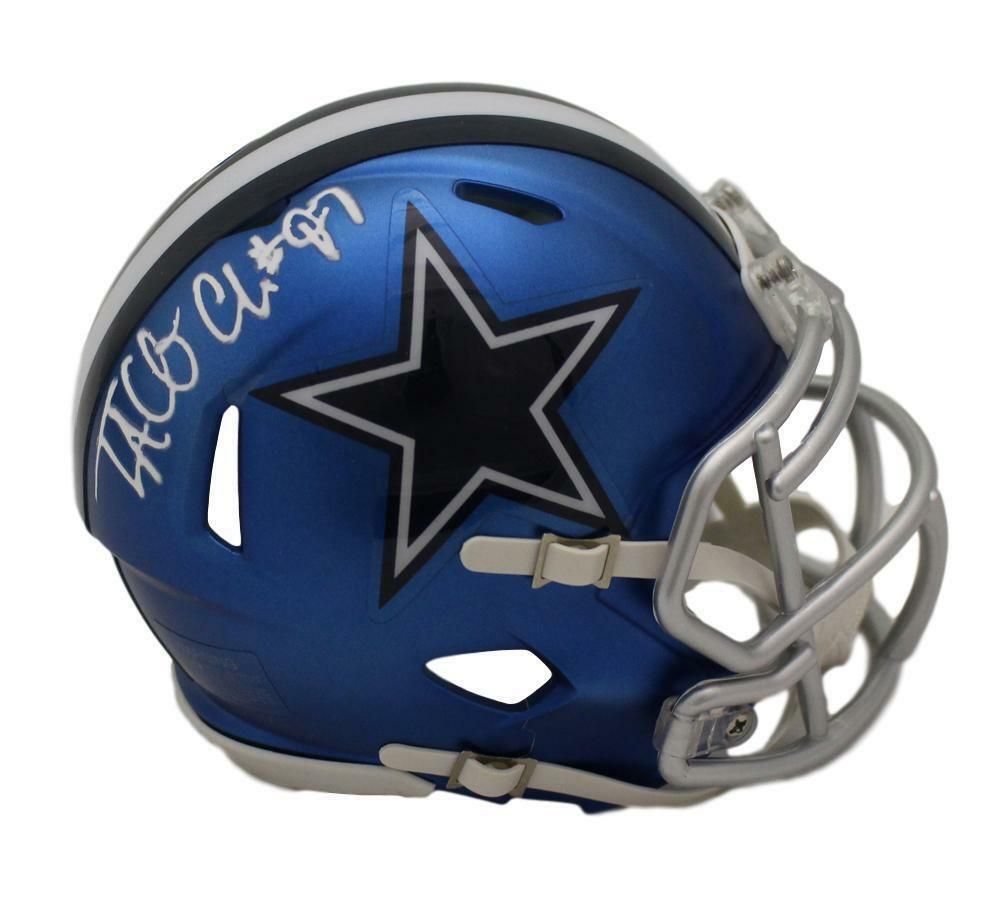 Taco Charlton Autographed Dallas Cowboys Blaze Mini Helmet JSA