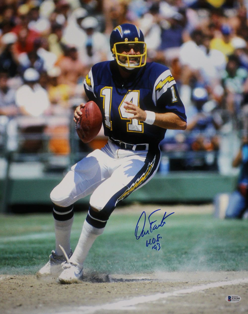 Dan Fouts Autographed/Signed San Diego Chargers 16x20 Photo HOF BAS
