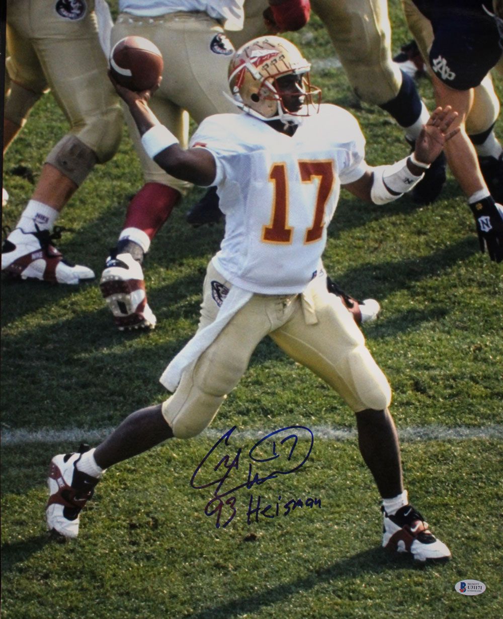 Charlie Ward Autographed Florida State Seminoles 16x20 Photo Heisman BAS