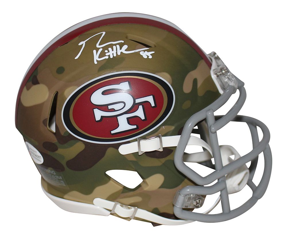 George Kittle Autographed San Francisco 49ers Camo Mini Helmet BAS