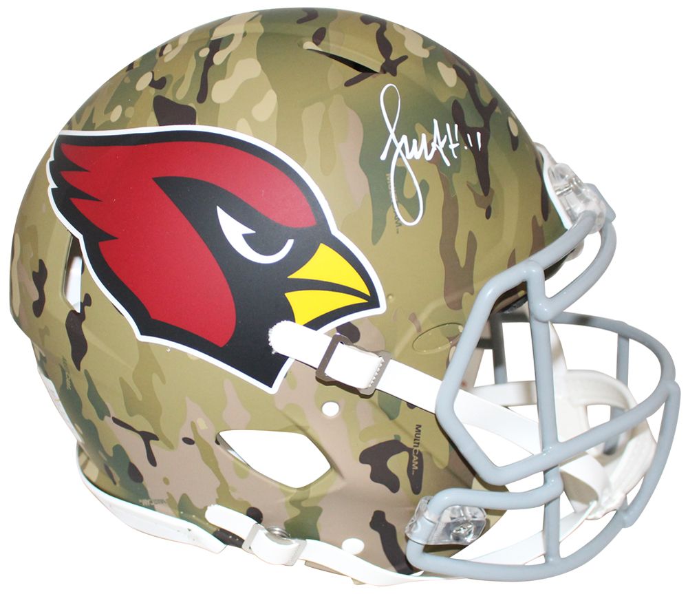 Larry Fitzgerald Autographed Arizona Cardinals Authentic Camo Helmet BAS