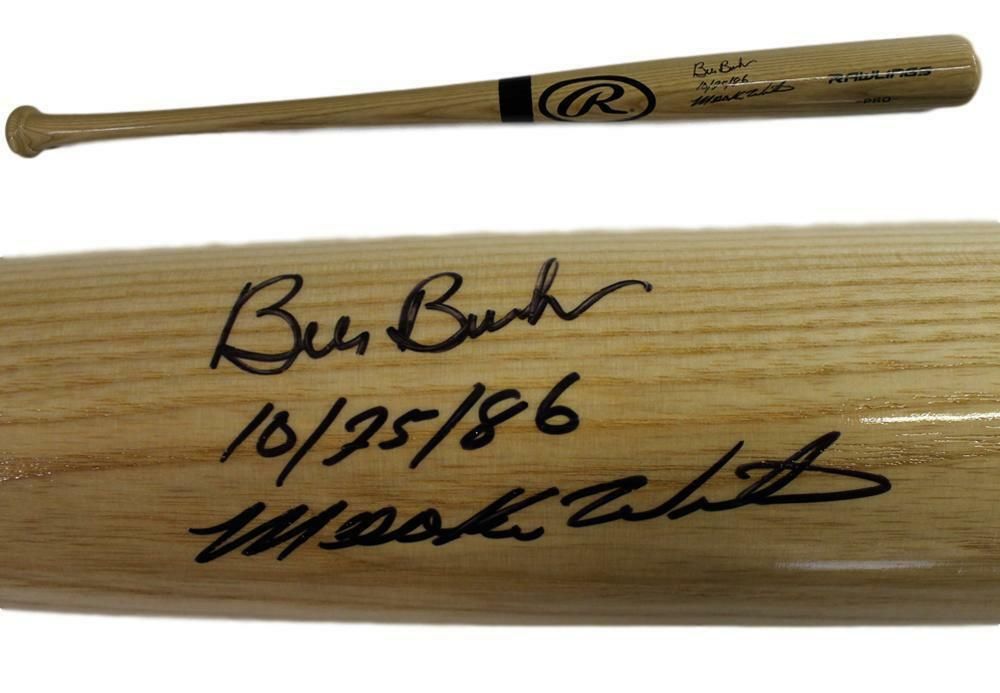 Bill Buckner &amp; Mookie Wilson Autographed Red Sox Mets Rawlings Bat BAS