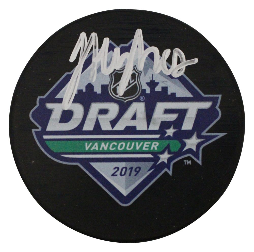 Jack Hughes Autographed New Jersey Devils 2019 NHL Draft Puck FAN